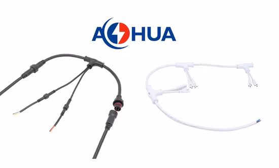 중국 뜨거운 판매 LED 라이트 바 T 유형 분배기 케이블 커넥터 IP 67 2Pin 3Pin 4Pin 3 웨이 식물 성장 빛을위한 다중 분기 케이블 커넥터